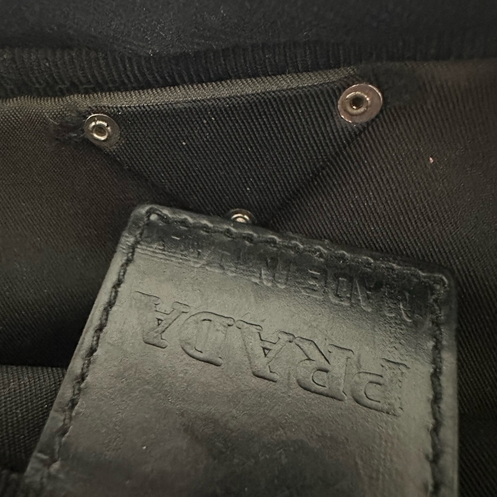 PRADA Nylon Logo Black Mini Zipper Pouch Case Bag - Picture 11 of 12